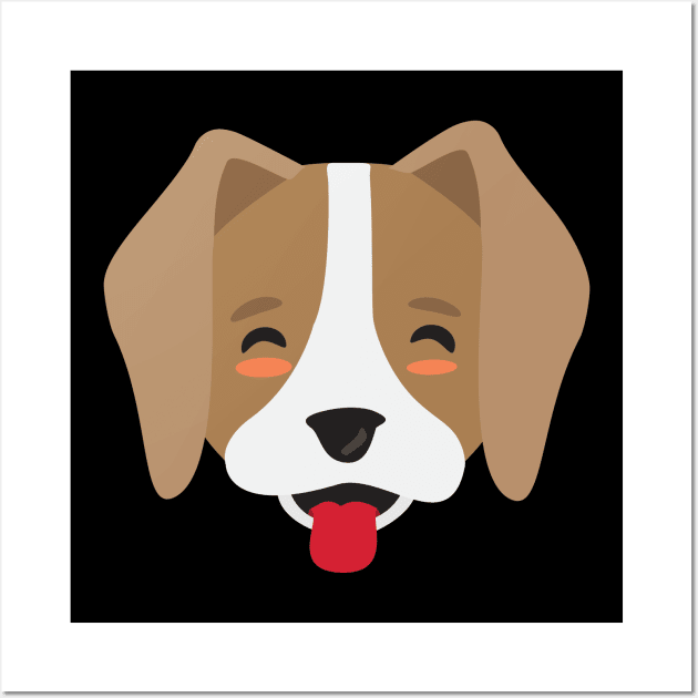 Dog Beagle Cute Kawaii Face Kid Design Wall Art by Uncle Fred Design